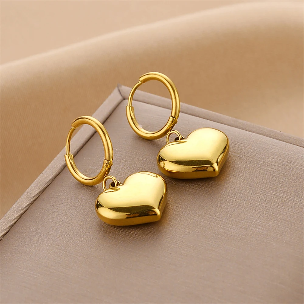 Stainless Steel Hoop Earrings For Women Gold Color Fashion Pearl Piercing Earring 2023 Trend New Luxury Jewelry aretes mujer