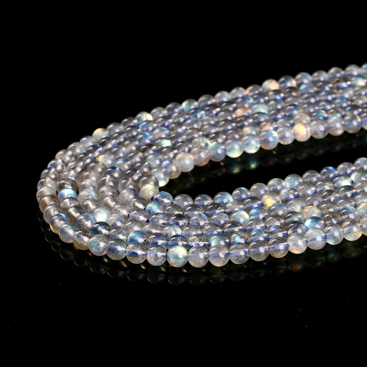 7A Natural Stone Gray Moonstone Beads Loose Spacer Labradorite Gemstone Bead for Jewelry Making DIY Necklace Bracelet Accessory view 3