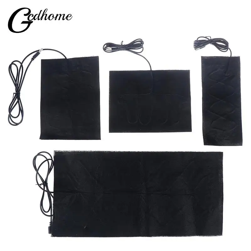 1/4PCS USB Warm Paste Pads Fast-Heating Carbon Fiber Heating Pad Safe Heating Warmer Pad For Cloth Vest Jacket Shoes Socks