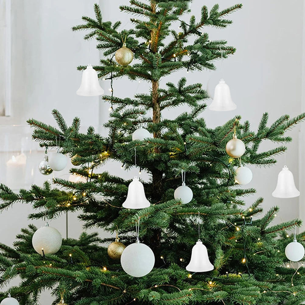 

5pcs Christmas Clear Bell Shaped Ornament Fillable Xmas Tree Decor Bell Shaped Candy Boxes Candy Box Party Decoration