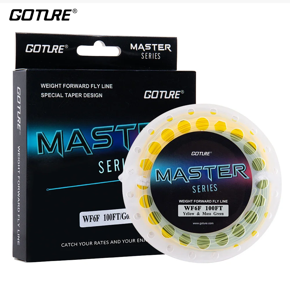 Goture master-linha de pesca flutuante com loops soldados, acessórios wf2f-10fwt, peso 100/90ft