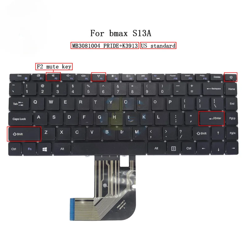 For BMAX MaxBook S13A, SE CWI528 CWI547 13.3 YXT-NB93-93 US English Keyboard