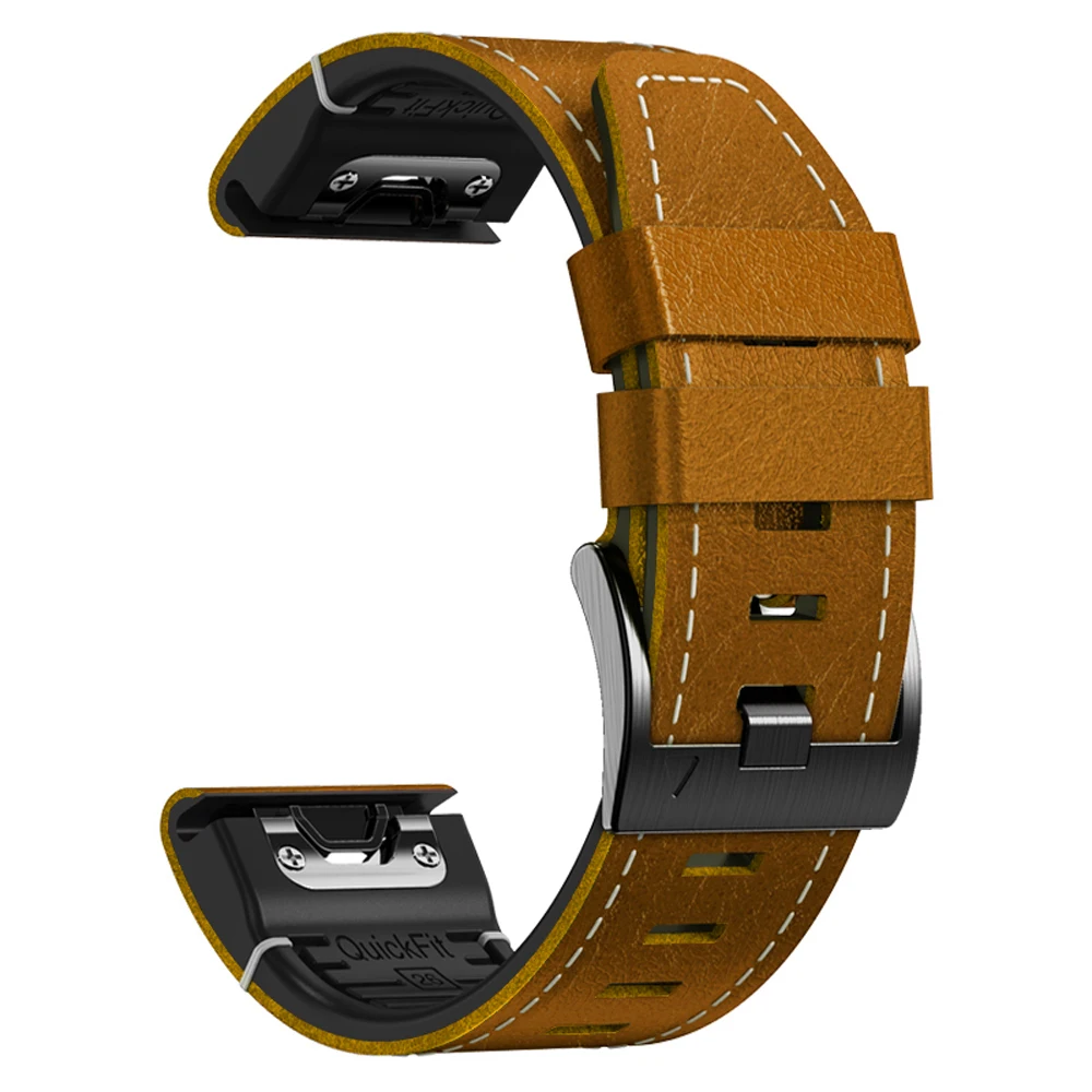 สังเคราะห์หนัง 22 มม.26 มม.Quickfit สําหรับ Garmin Fenix 8 51 มม.47 มม.Fenix E 7 7X 6X 6 Epix Pro 5 5X Plus สายรัดข้อมือสร้อยข้อมือ