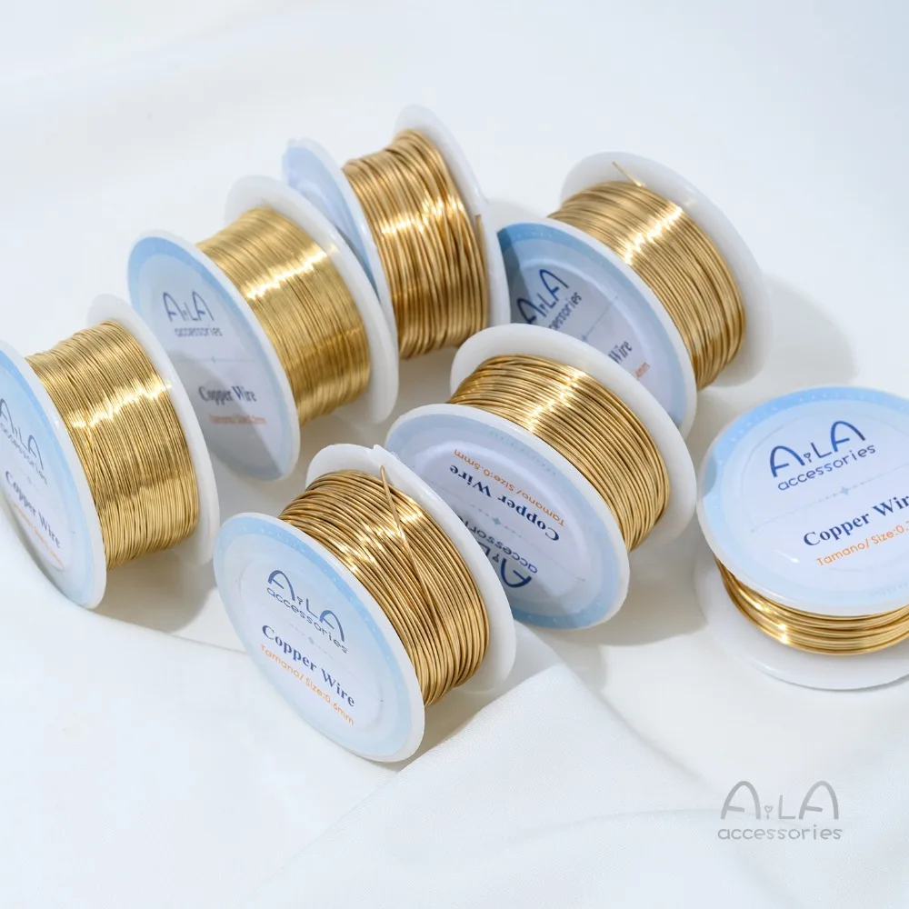 

14 К золотого цвета, медная проволока, мягкая катушка, сделай сам, ручная работа, бисер, намоточный материал, ювелирные изделия, шпилька, ювелирные аксессуары