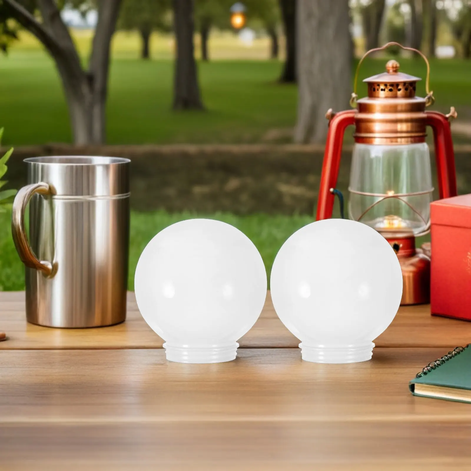 

3Pcs Globe Lamp Shade Acrylic Ball Lampshade Replacement for Wall Street Porch Light Cover Outdoor Decorative Lampshade