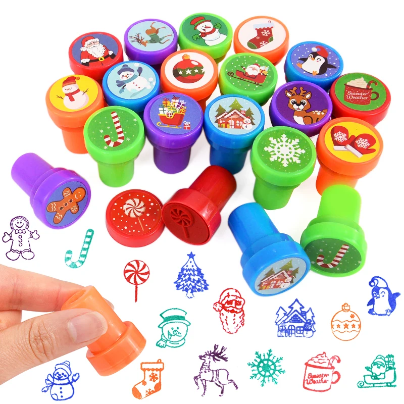 

10pc Assorted Stamps Kids Self-ink Stamps Unicorn Jungle Ocean Animals Seal Scrapbooking DIY Painting Christmas Party Decoration