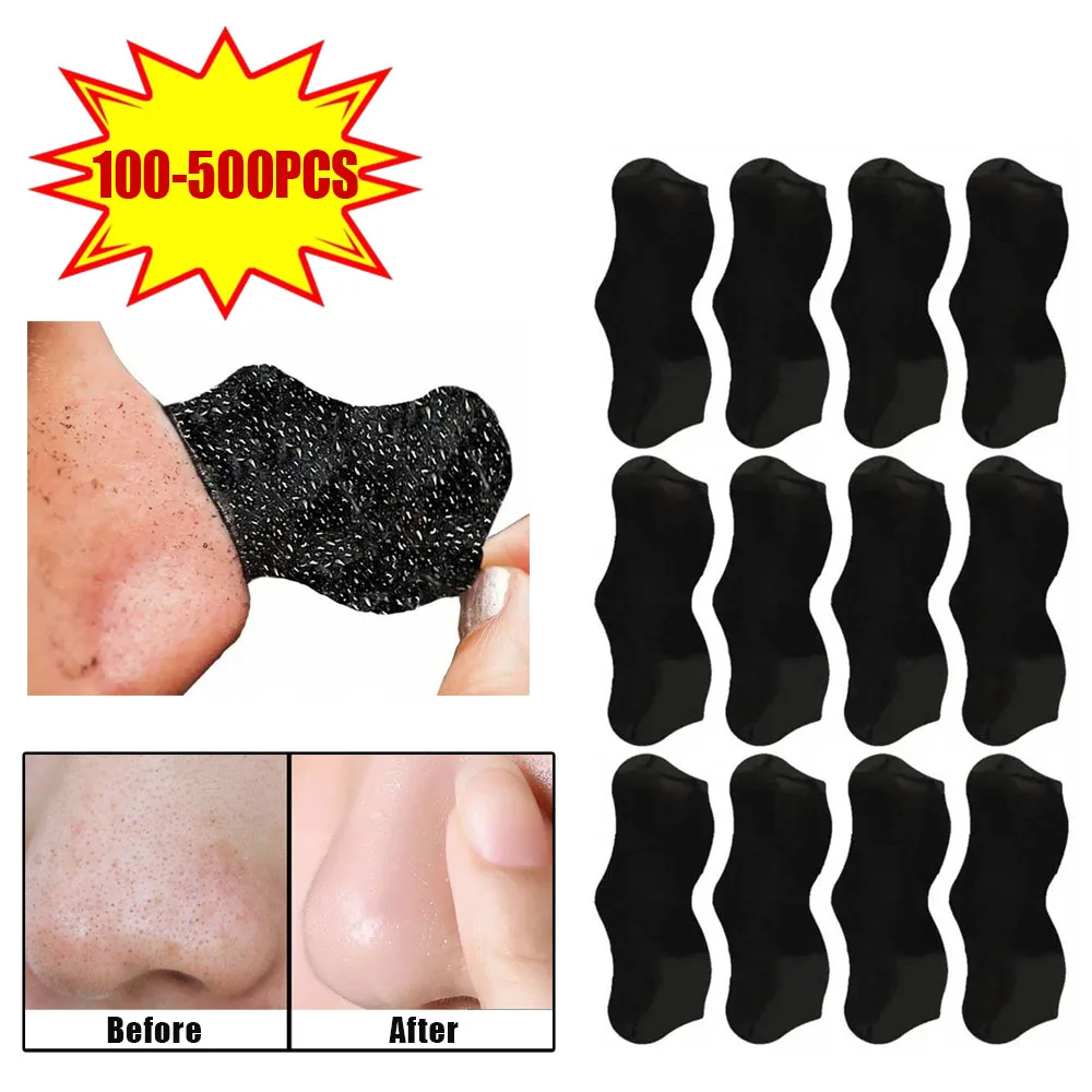 100-500pcs จมูก Blackhead Remover หน้ากากทําความสะอาดลึกหดรูขุมขนสิว Treatment หน้ากากจมูก Blackhead Remover Mask Health Care