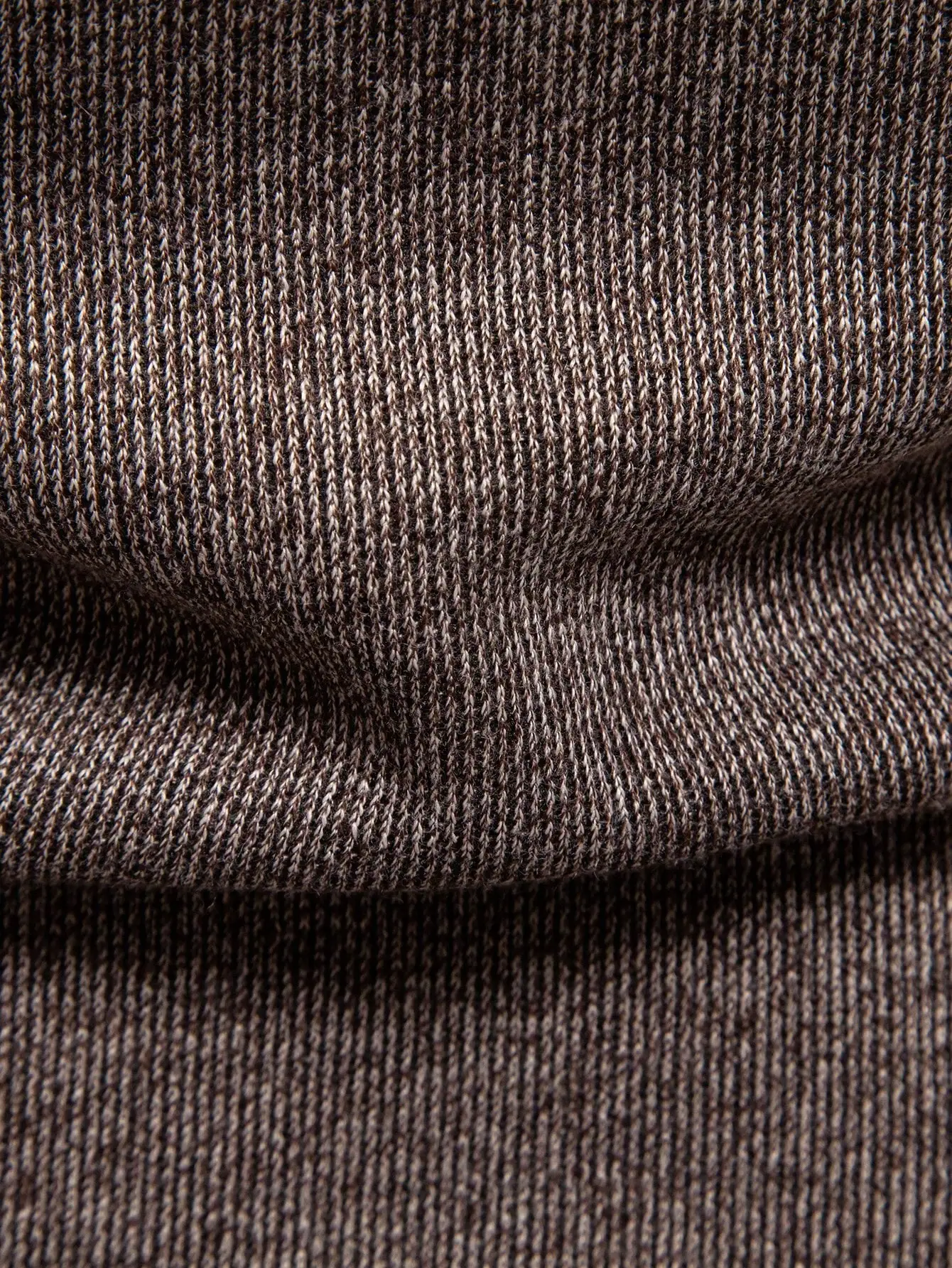 Men's Brown Quarter-Zip Knit Sweater with Textured Shoulder Detail