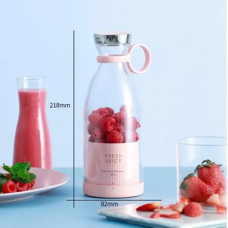 Rechargeable Mixers Fresh Fruit Juicers Blue/Pink Usb Portable Juice Bottle Mini Fast Electric Blender Smoothie Ice Maker New