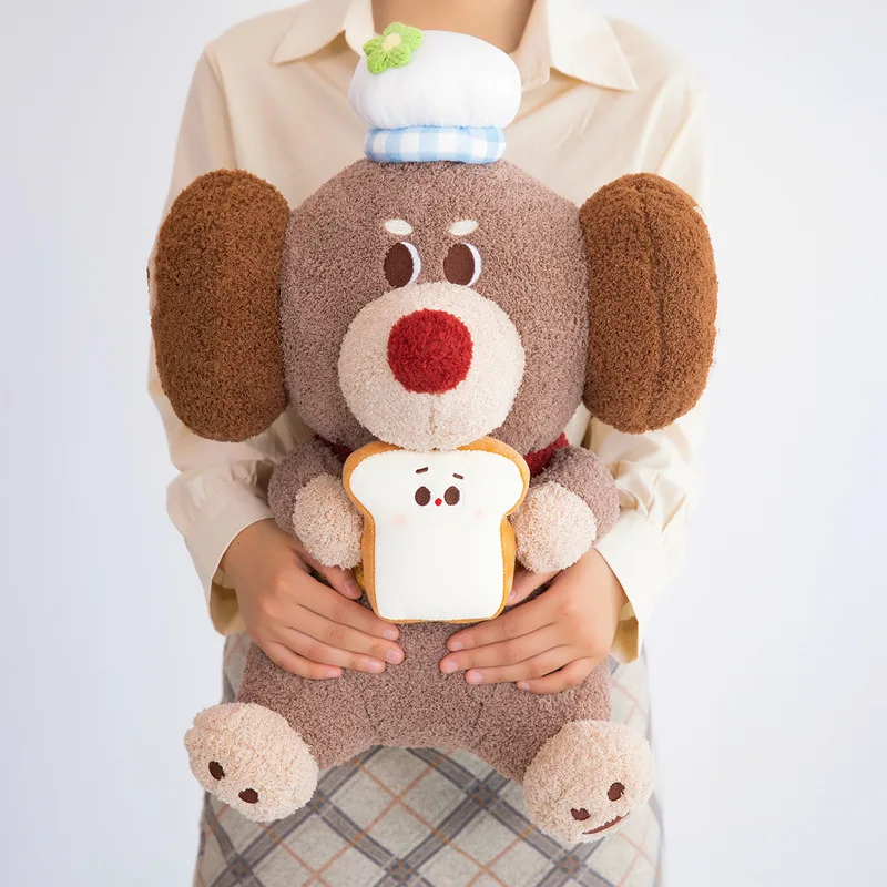 Muñeco de peluche de perro salchicha sentado, gorro de Chef, cachorro, juguete de peluche suave, almohada cómoda Kawaii para chica, regalo, decoración para el hogar y el dormitorio