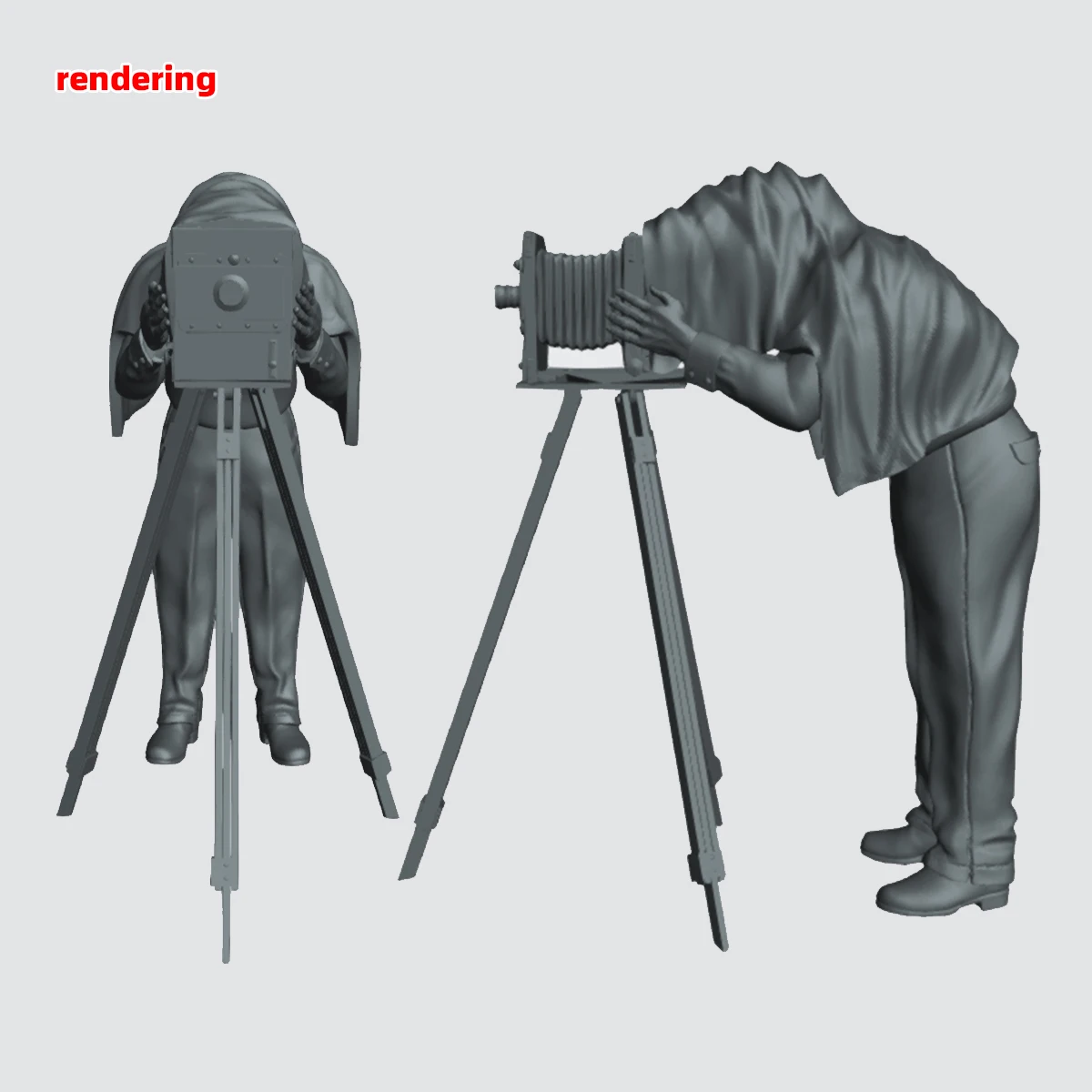Maßstabsgetreue Miniatur-Modellbausätze Figuren Diorama Fotograf und Allmächtiger beim Fotografieren Set 1/35 1/43 1/48 1/64 1/72 1/87 Ho Z – Detail 5