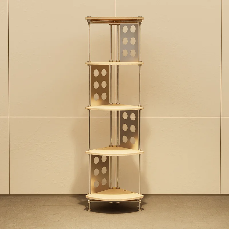 YJQ stainless steel optical axis corner storage acrylic display stand living room study balcony storage