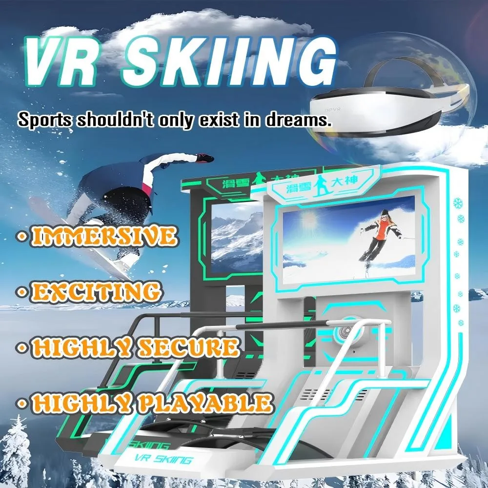Virtual Reality Ski Simulator, Indoor Outdoor Metal Amusement Equipment, Game Room Surfing Machine For Sports Park