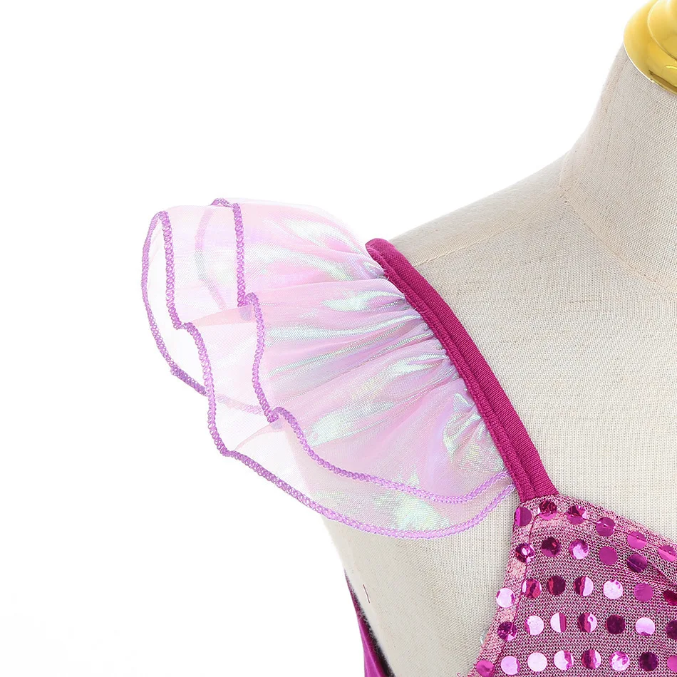 Girls Ocean Mermaid Princess Cosplay Dress Kids Fancy Outfit for Carnival Birthday Halloween Theme Party Role Play Dress-Up view 5