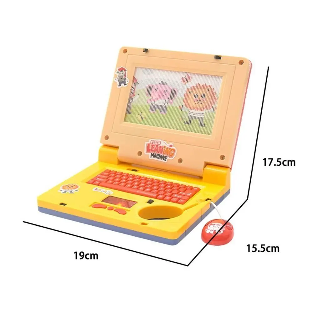 Ordinateur portable éducatif en plastique pour tout-petits, affichage LED, batterie, Mini carnet de Simulation, fonction musicale multifonction