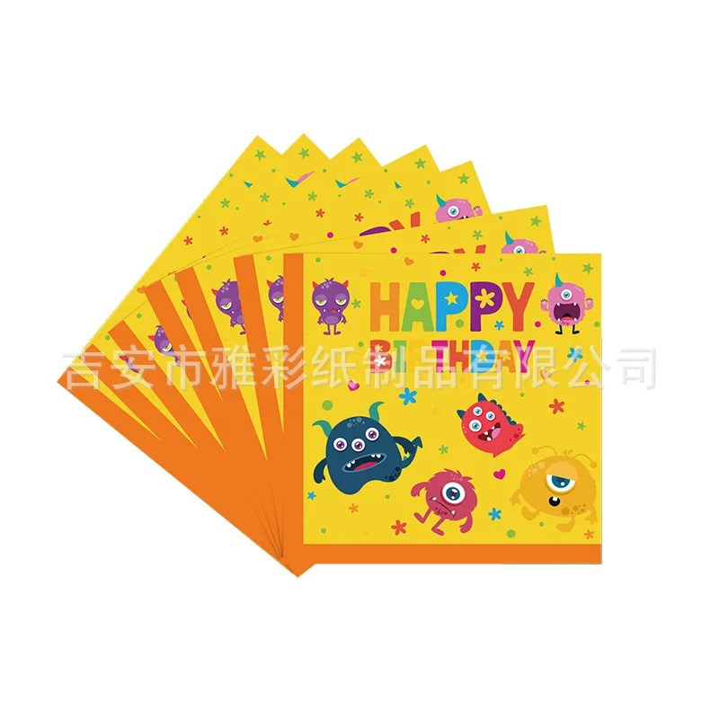 Little Monster Theme Birthday Party Decorations Banner Paper Plates Cups Napkins Banners Kids Boys Supplies Baby Showers Toys