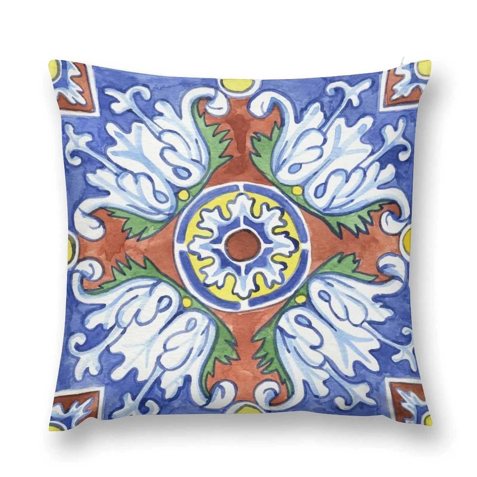 

Talavera Tile 115 Throw Pillow Couch Cushions Cushion Cover Room decorating items pillow