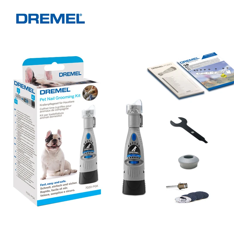 Dremel 7020 Dog Nail Grinders Puppy Nail Grooming Clipper with Polisher Wheel 3 Speed Pet Paws Trimmers for Cat Dog Pet Supplies