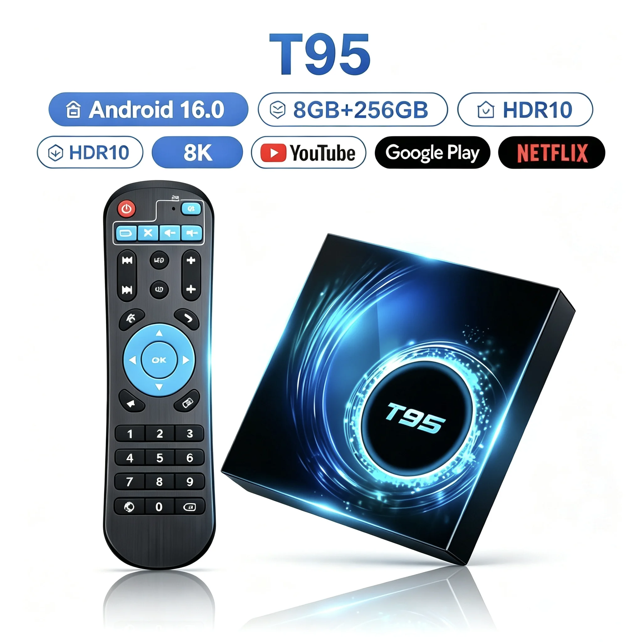 New 2026 Android TV Box Allwinner H616 Android 16 4G 8G RAM 64G 128G 256G ROM 2.4G&5G Wifi 8K Ultra HD Smart Media Player