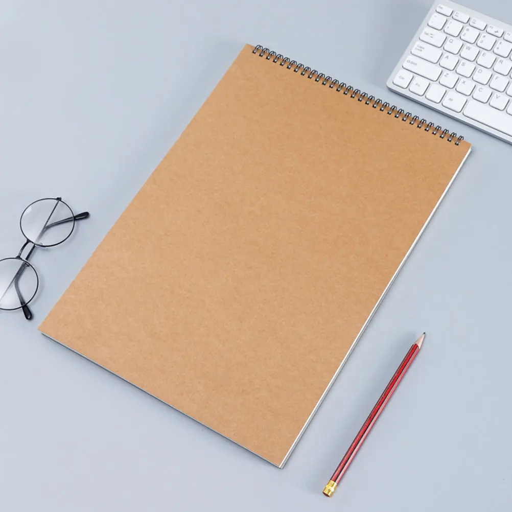 

2pcs Sketch Book Thick Paper Durable Binding Blank Pages 360 Degree Turning Drawing Writing Journal Travel Poetry