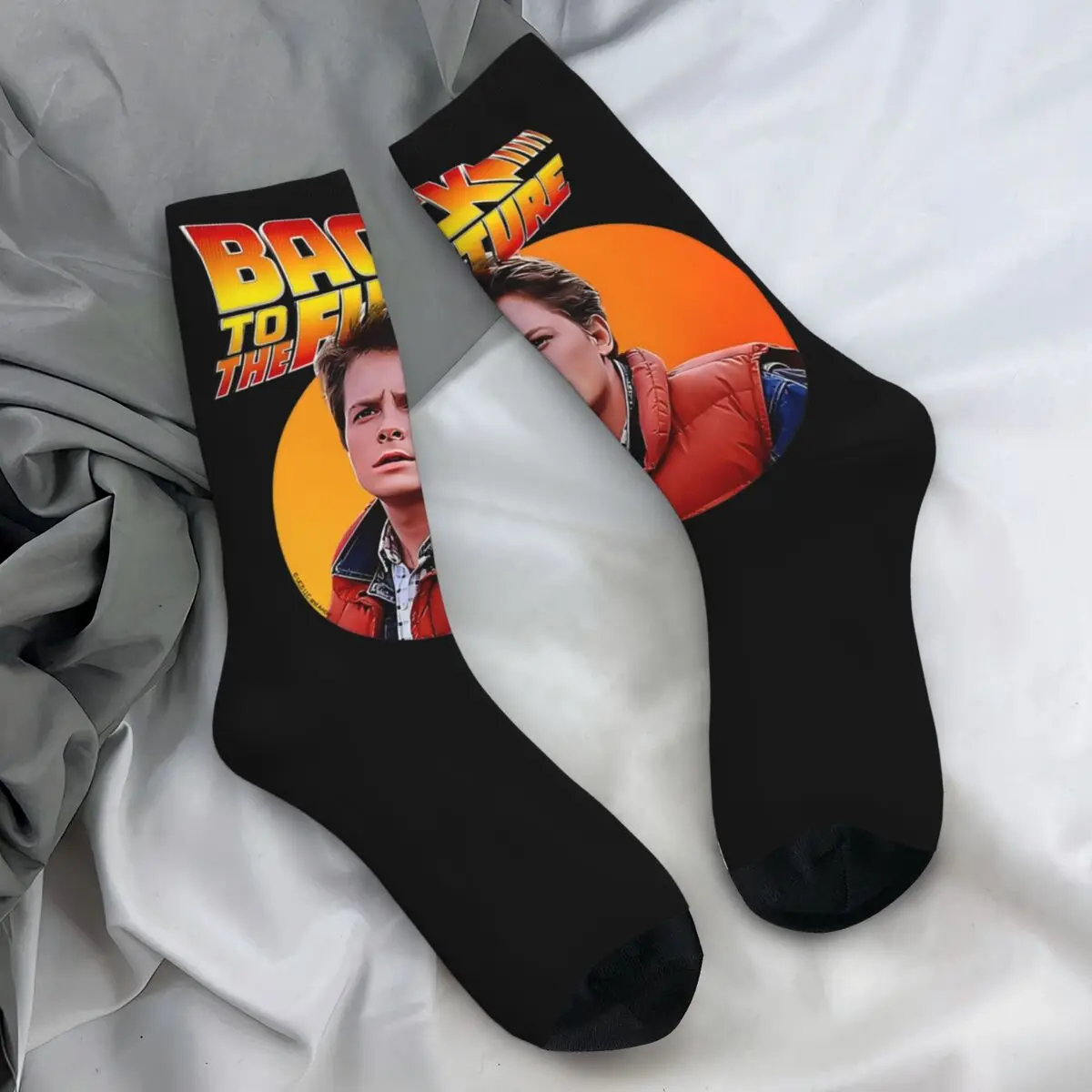 Back To The Future Stockings Custom Modern Socks Autumn Anti Skid Socks Adults Men Climbing Comfortable Socks