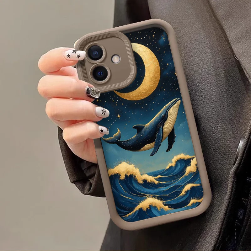 Retro Cartoon Starry Sky Blue Whale Printed Phone Case for Xiaomi 17 PRO MAX 15T Pro 15 Ultra 14T 14 13 12T 11 Lite Soft Covers - view 5
