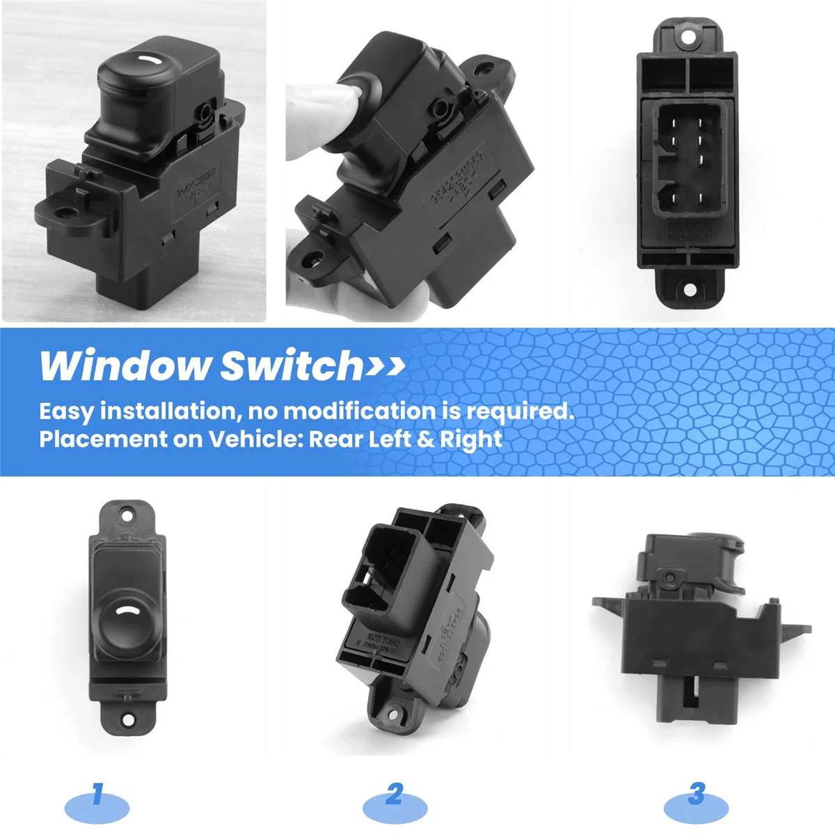 Interruptor traseiro da janela de poder do carro, esquerdo e direito para o ACCENT 2011-2017, 935801R001, 93580-1R001