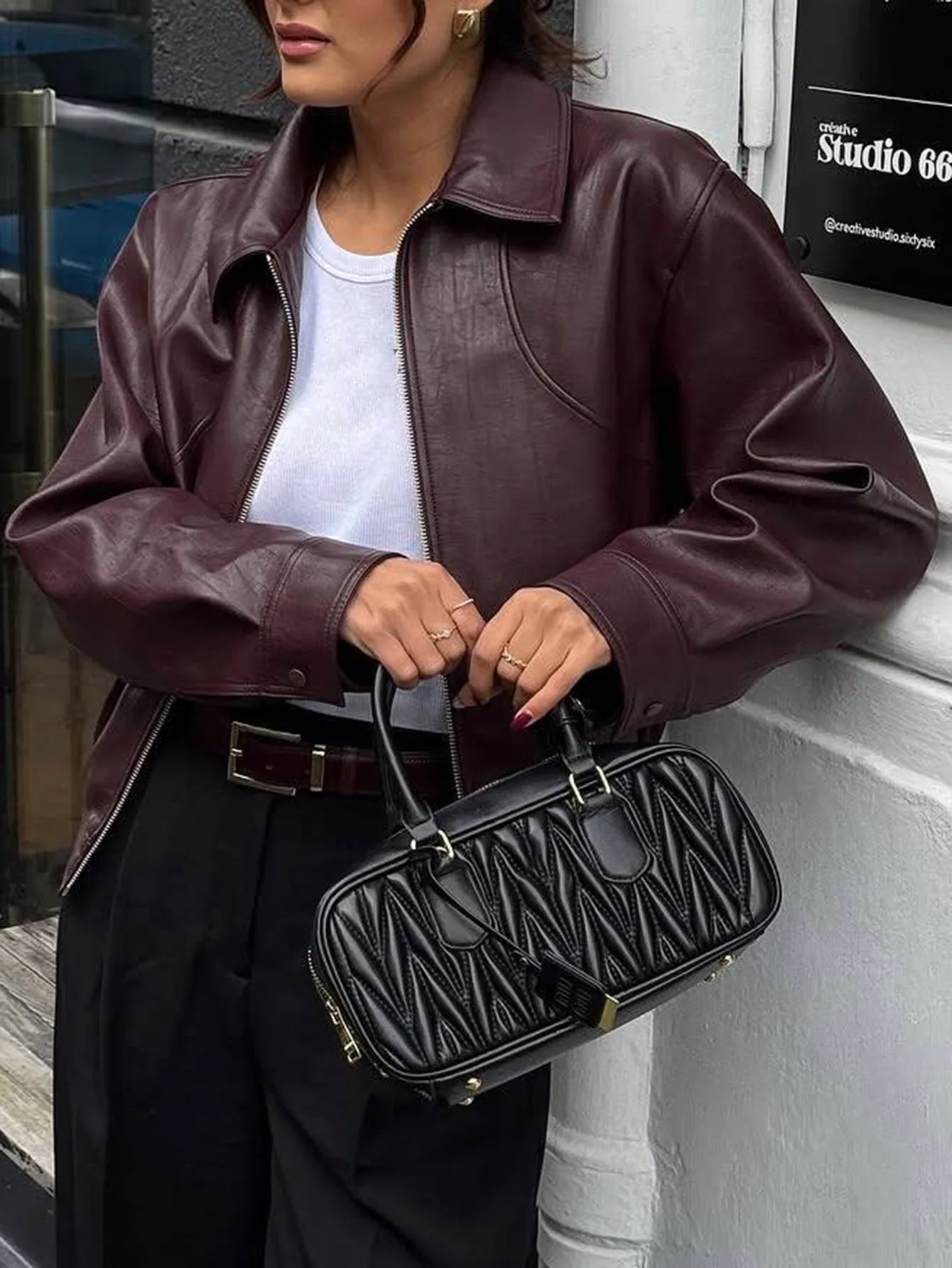 سترات منفوخة للنساء سترة طيار للخريف من الكتان ذات أساور مكبلة احترافية كلاسيكية جاهزة الحد الأدنى OL يوميًا