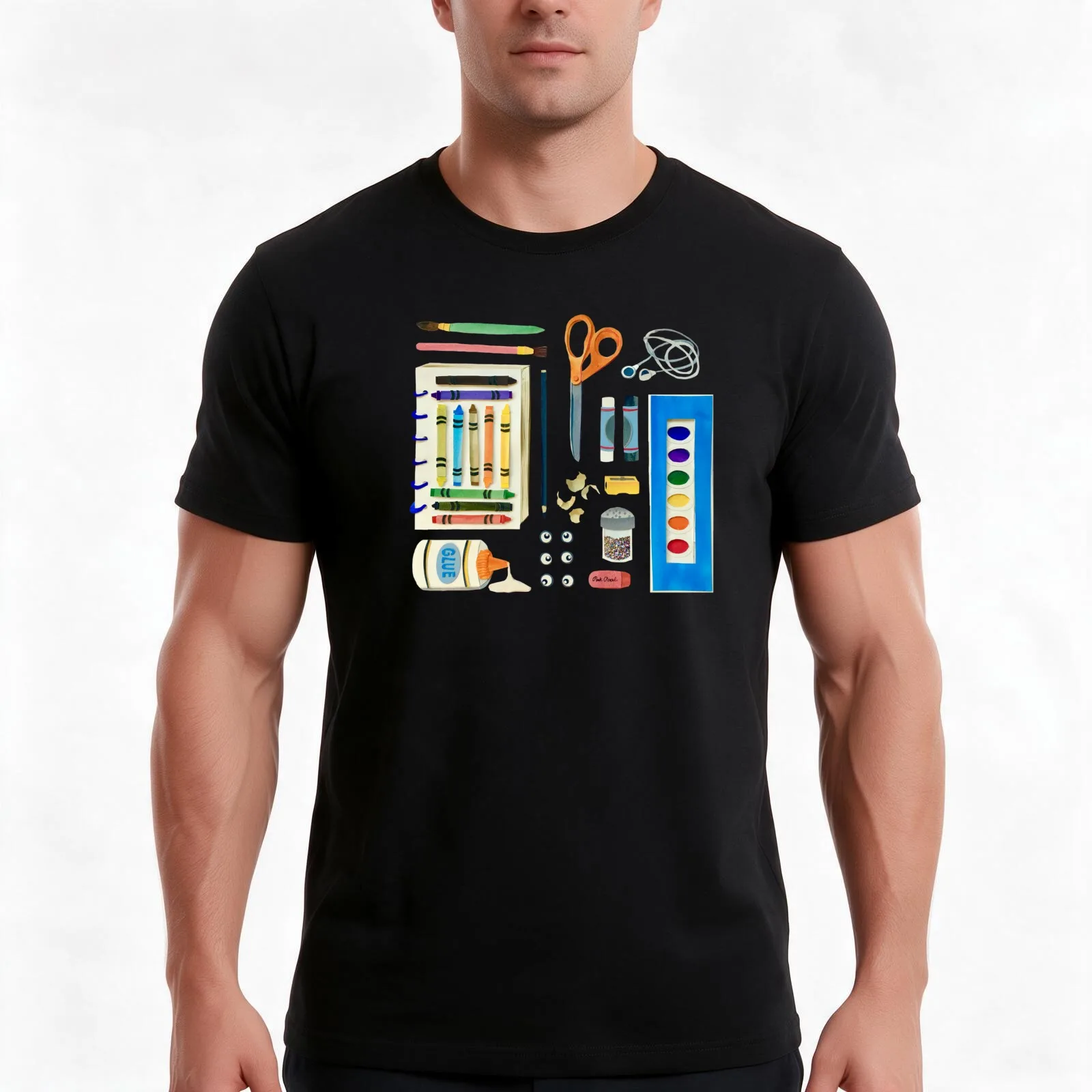 Artist's Starter Kit T-Shirt, Summer Casual Cotton Tee, Oversized Streetwear Tops, Vintage Graphic Print, Loose Fit Short Sleeve