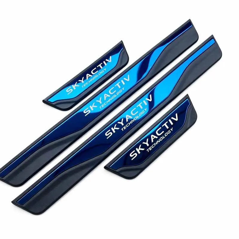 ABAIWAI For Mazda CX-5 CX-30 Auto Parts Door Sill Scuff Plate Strip Steel Plastic Cover Car Sticker Interior Trims Accessories
