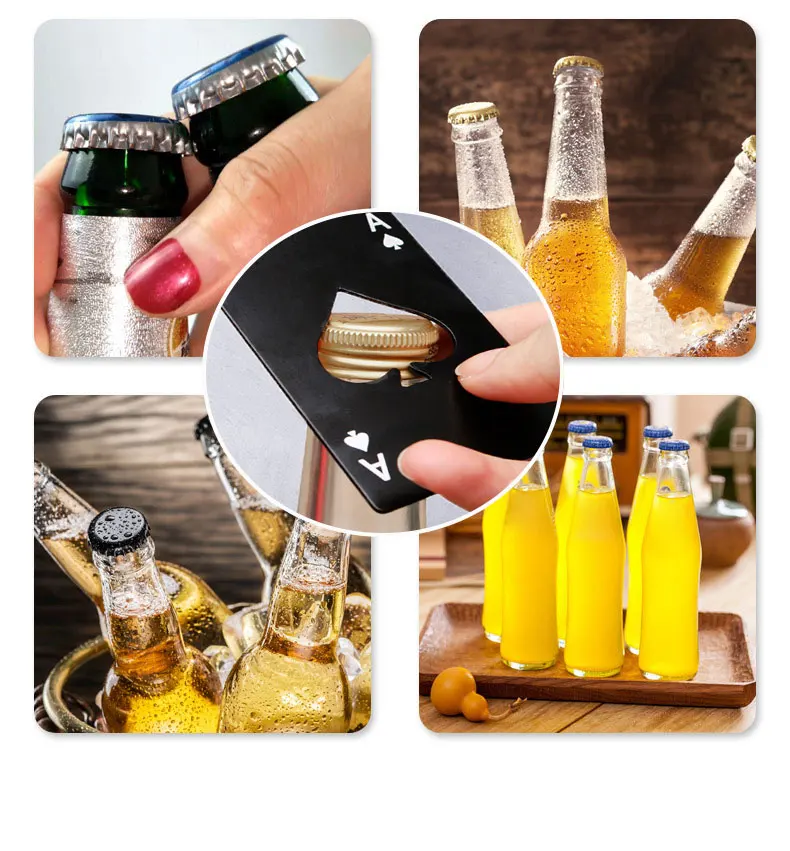 2PCS Spades A bottle opener poker shaped stainless steel bottle opener beer opener multif unctional Home Gadgets Kitchen Tools