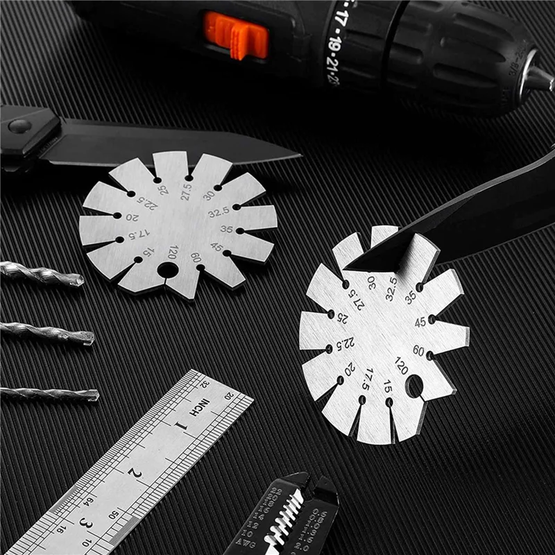 A53Q-2X Bevel Gauge ขวานมุมรอบรูปร่างมีดมุม Finder มีดใบมีดเครื่องวัดมุม 15-120 °   สําหรับวัดมุมมีด