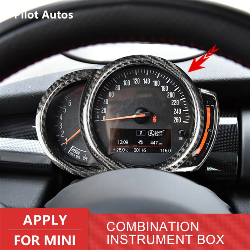 For Mini Instrument Frame Genuine Carbon Fiber 3D Decoration Sticker Fit Clubman F54 F55 F56 Cabrio F57 Countryman F60