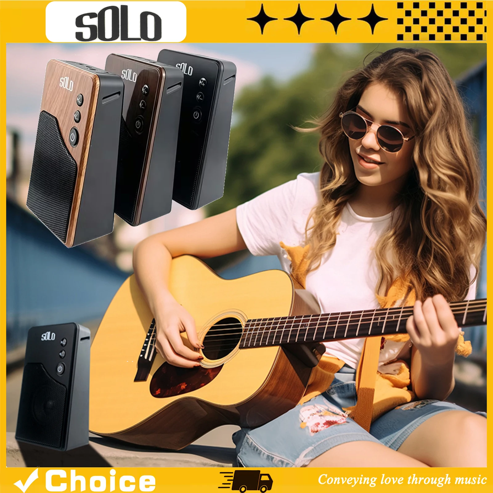 Portable Electric Guitar Amplifier Wireless Transceiver Bluetooth Speaker Mini Travel Sound Box for Electric Guitar Folk Guitar