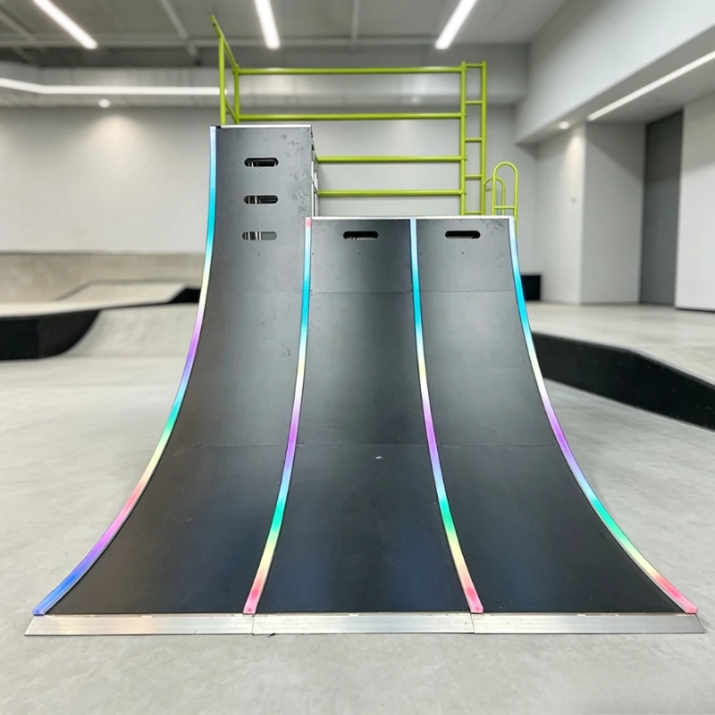 1. Custom LED Lit Warped Wall, Ninja Obstacle Equipment for OCR, Gym & Commercial Playground