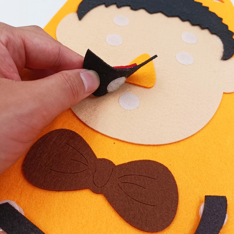 1Set Emozione Cambio Puzzle Feltro Giocattoli Adesivi Non tessuto 3D FAI DA TE Cognitivo Espressione Facciale Gioco Puntelli Primi Giocattoli Educativi ZYF