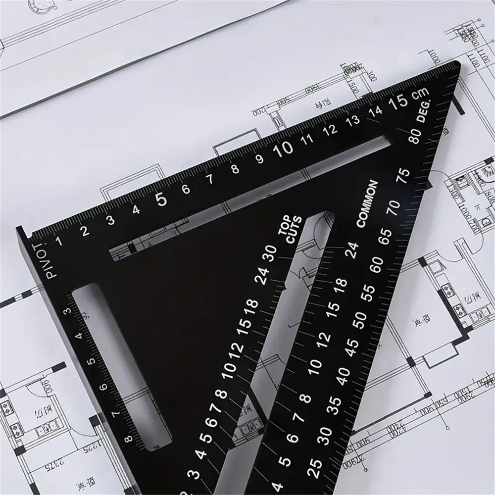 7 Inch Aluminum Alloy Triangle Ruler Square Protractor High Precision Measuring Tool for Engineer Carpenter