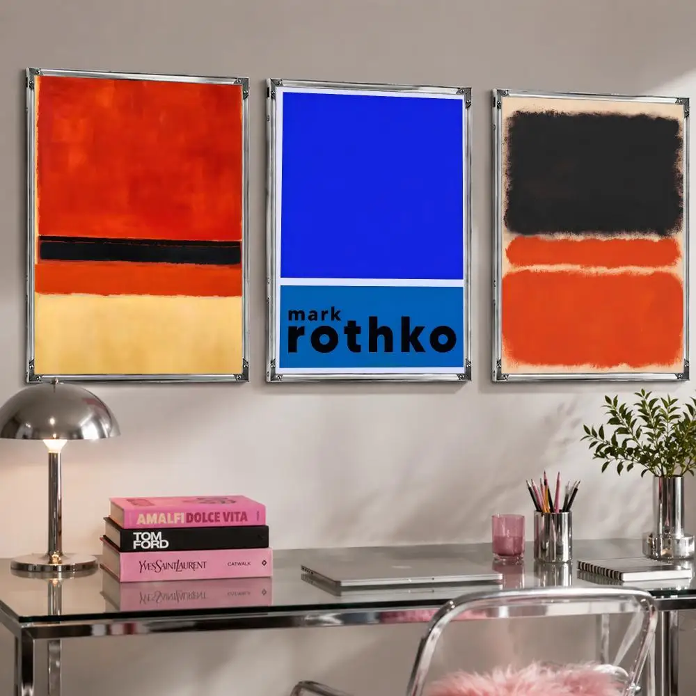Artist Minimal M-Mark Rothko Poster Self Adhesive Wall Decor Waterproof Removable for Bedroom Living Room bar Gift