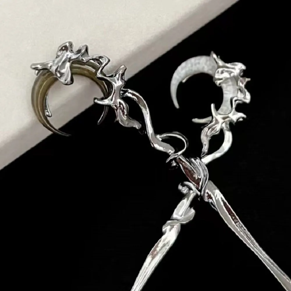 Novos acessórios de cabelo chineses vintage moonstone grampos de cabelo borla metal hairpin varas de cabelo pauzinhos acessórios para o cabelo novo 2025