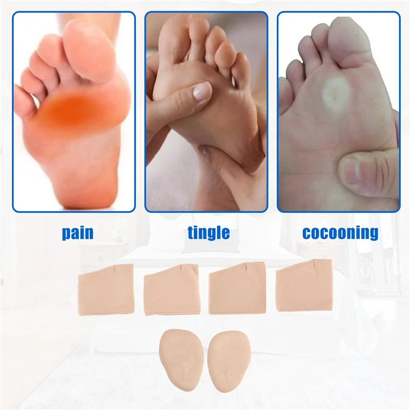 

ABRT-Metatarsal Sleeve Pads-2-Pair Ball Of Foot Cushions And 1-Pair Gel Forefoot Cushion For Metatarsalgia,Blisters,Callus,Neuro