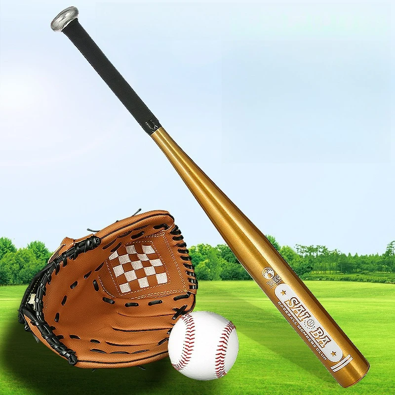 Baseball Kit Teenagers Baseball Catchers Glove Baseball Bat Aluminum Alloy Beginner Baseball Training Set