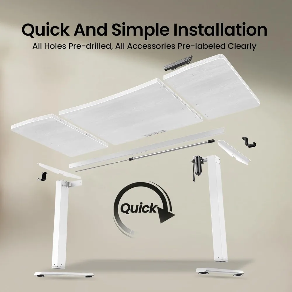 مكتب قائم كهربائي مقاس 63 × 28 بوصة، مكتب عمل للجلوس للمكتب المنزلي والدراسة ووسادة المشي والكتابة والمزيد #4