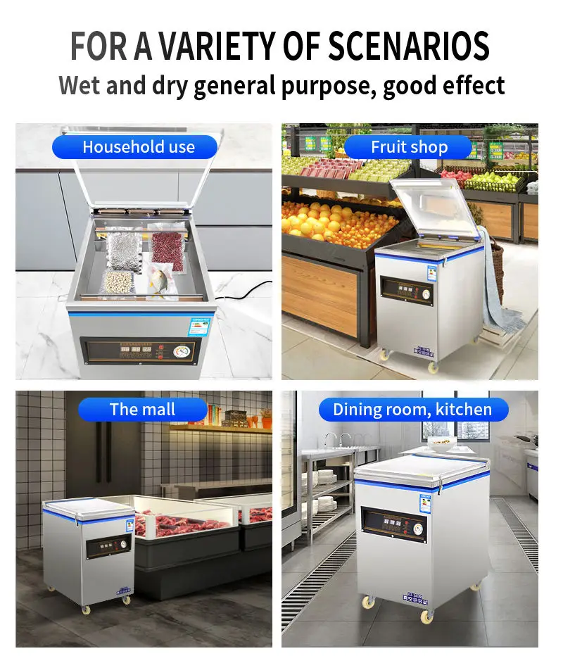 Vacuum packing machine for dry food grain cereal rice dried bean curd mushroom vacuum sealer machine