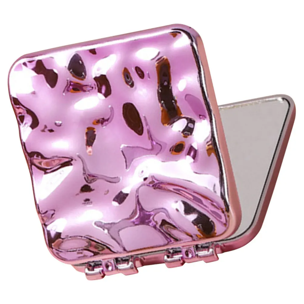 Espelho de viagem pequeno dobrável leve dupla face portátil maquiagem bolso espelho durável acessório viagem