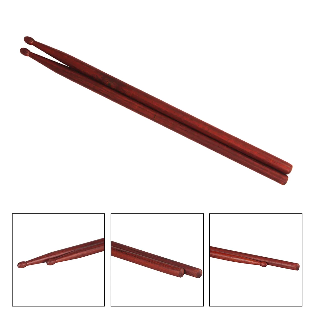 

1 Pair Smooth Durable Red Wood Drum Sticks Premium Percussion Instrument Stick For Jazz Stage Music Drumstick Accessories