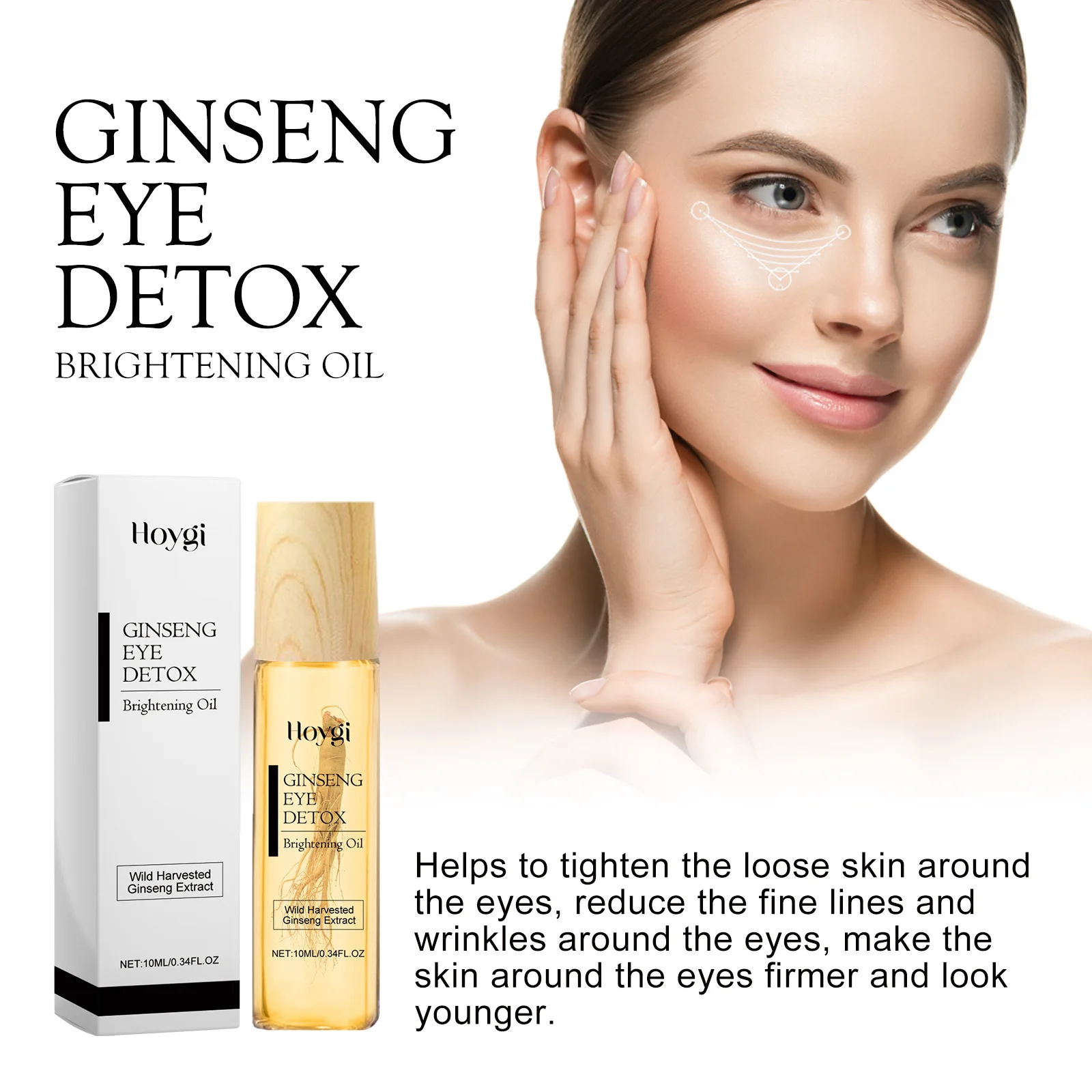 Essence de Ginseng Anti-rides estompe les ridules élimination du sac pour les yeux ascenseur raffermissant dissolvant de taches foncées blanchissant Anti cernes sérum pour les yeux