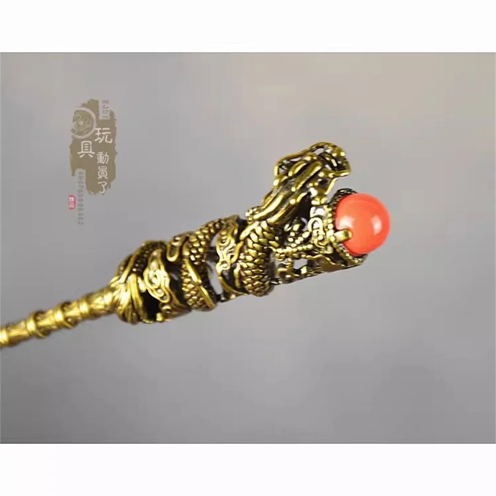 Snail 1/6 Soldier Miniature Weapons Brass Panlong Staff Desk Ornaments Gifts DIY Model Toy Fit 12