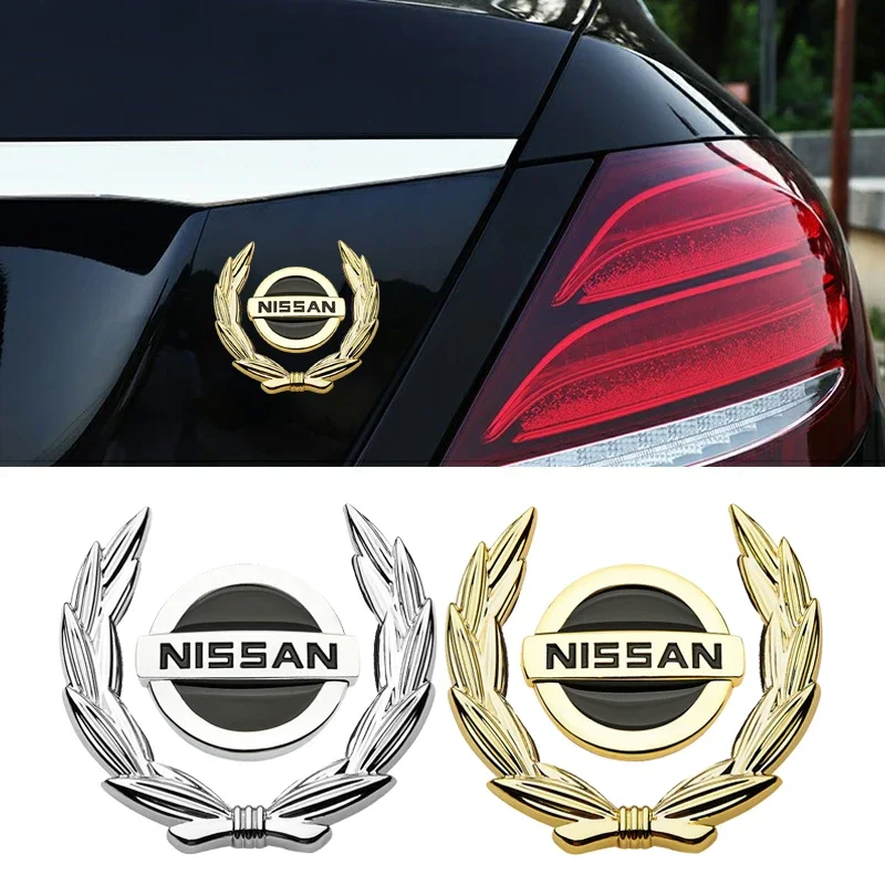 3D Metal Car Emblem Stickers Badge Decal for Nissan Nismo Altima Qashaqai Sylphy Juke Leaf Note Titan Xterra Sentra Accessories