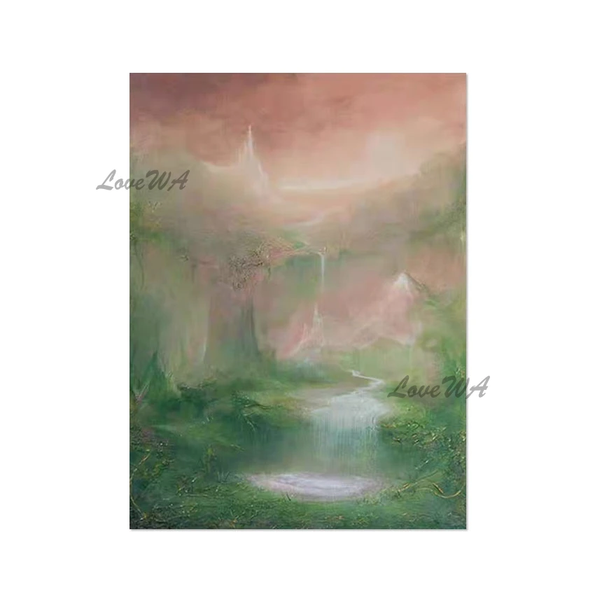 

Современное абстрактное искусство на холсте, картина маслом с пейзажами водопадов, без рамы, настенная картина для ресторана, произведения домашнего декора