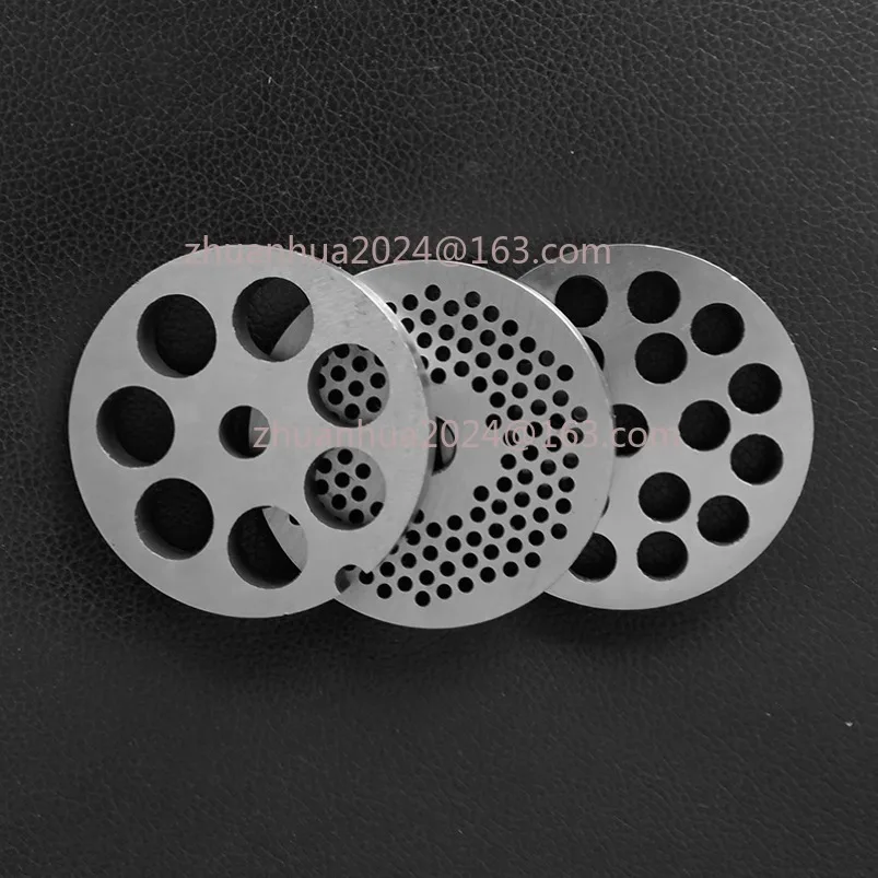 12# Electric Meat Grinder Orifice Plate Round Blade Meat Grate Stainless Steel Raised Middle Hole 10mm
